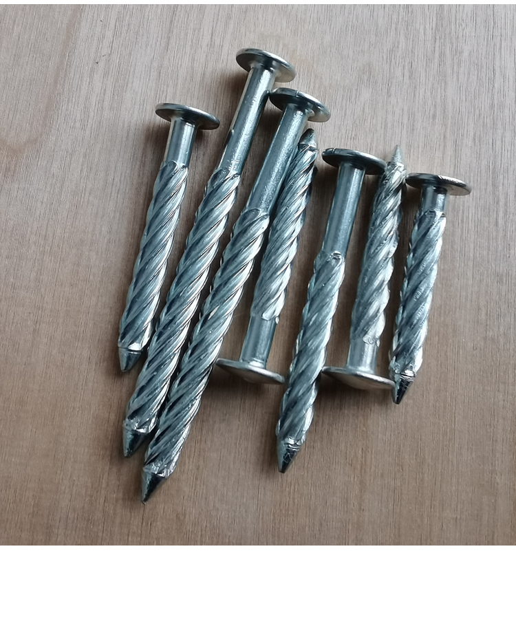 螺纹钉镀锌圆头敲击自攻麻花钉防盗网轻钢龙骨水泥钢钉螺旋地板钉 m8*
