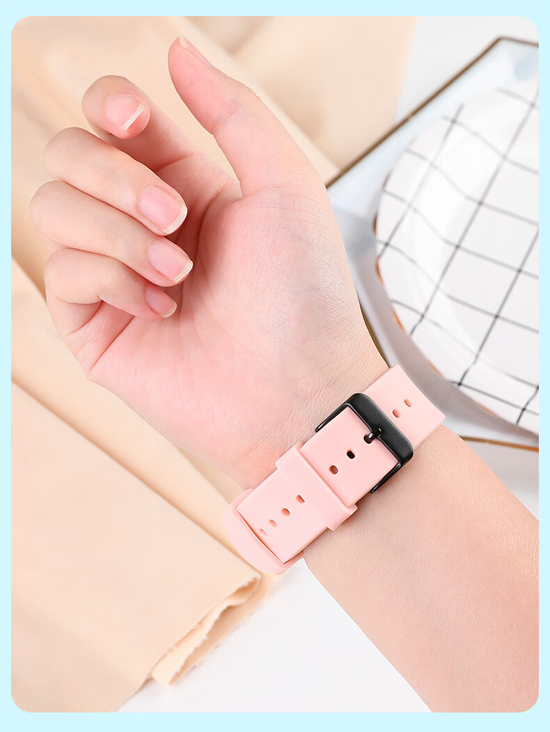 小天才手表表带z6z7儿童电话手表z3z2yz5z1s纯色环保硅胶表带男女孩q1