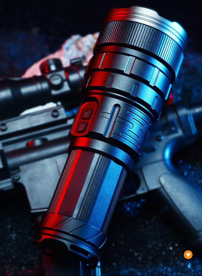 强光手电筒充电超亮户外远射大功率多功能镭射氙气灯 标配 镭射激光炮