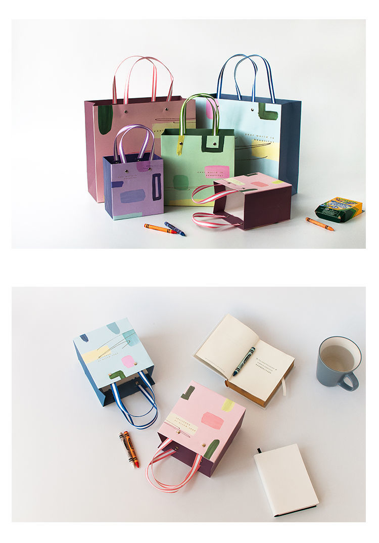 茉舟手提袋纸质新年文艺小清新礼品袋手提袋纸袋韩版创意春节礼物可爱