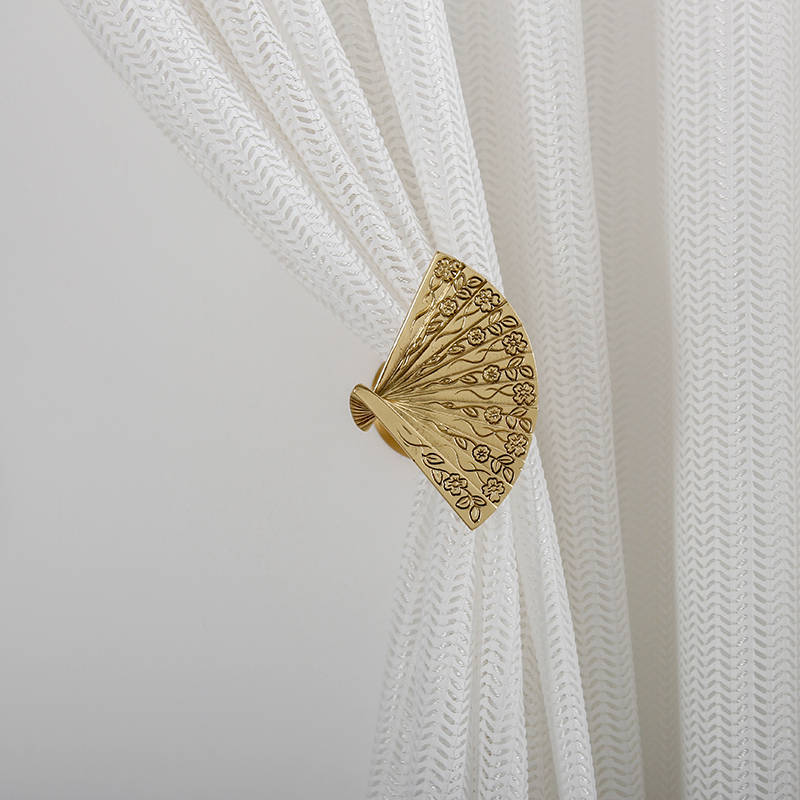 欧式黄铜贝壳衣钩法式黄铜复古窗帘钩欧式创意贝壳轻奢窗帘挂钩墙钩