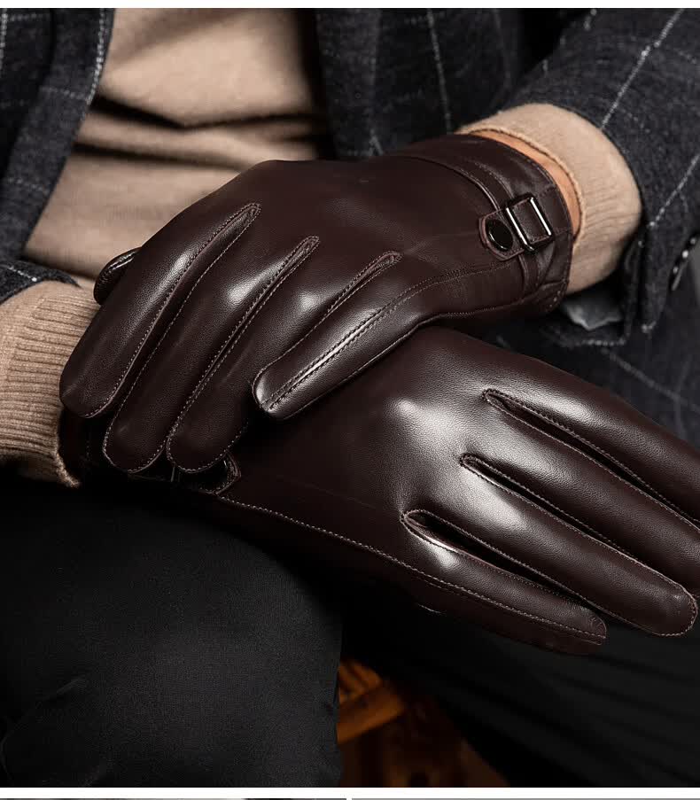 恒源祥旗舰官方店轻奢高端仿真皮手套男秋冬季加绒加厚保暖开车骑行触