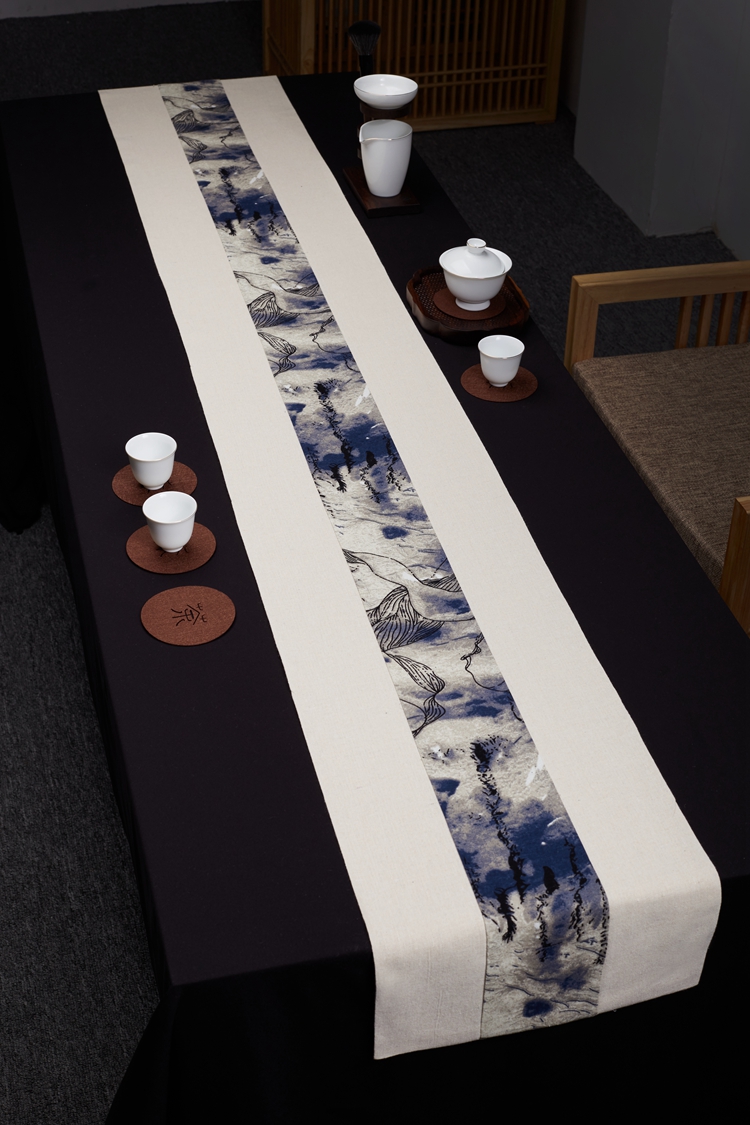 中式茶布茶席麻布禅意桌旗香席茶桌席茶旗棉麻茶毯茶垫干泡席茶铺 c款