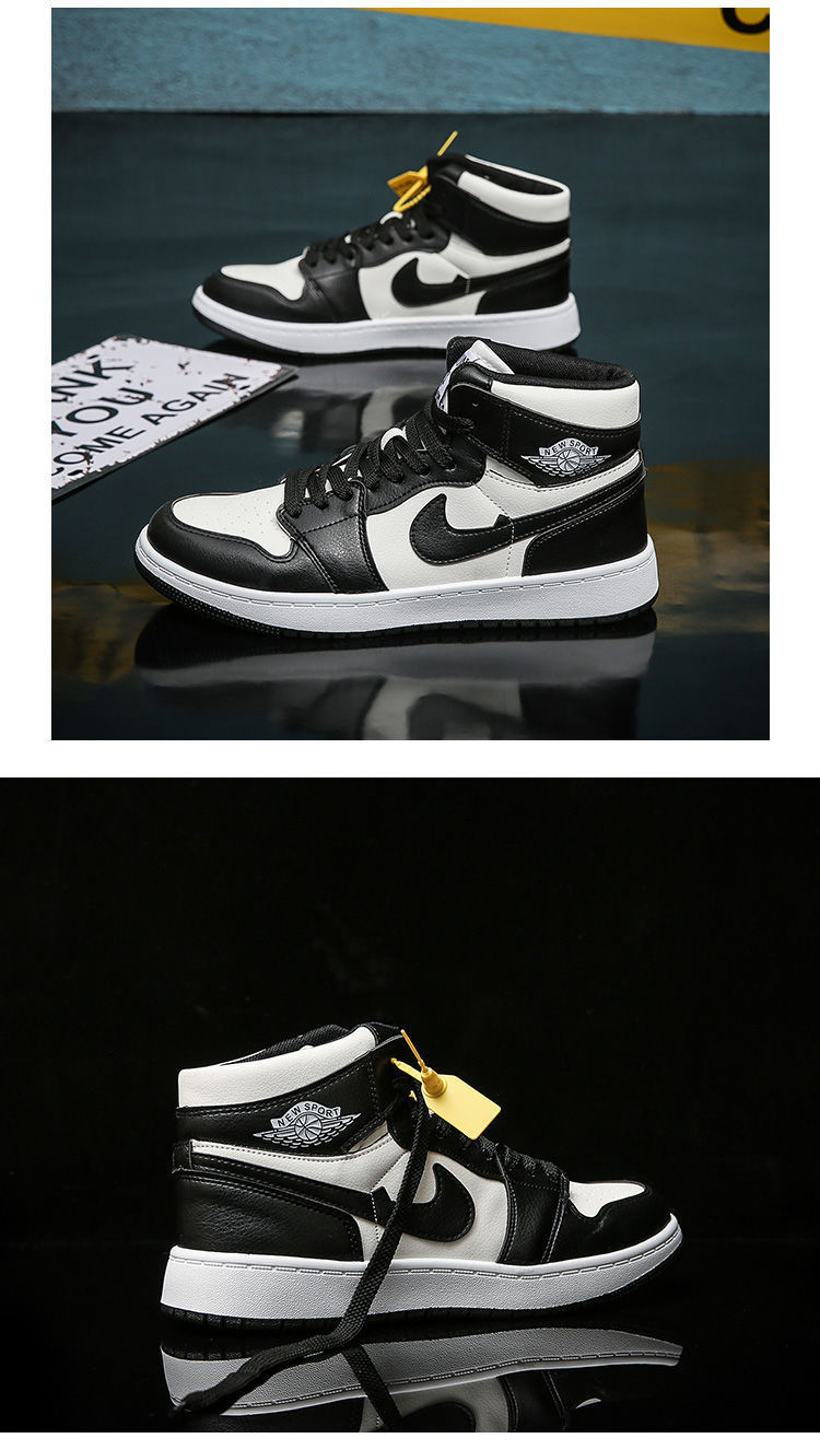 春夏季高帮篮球鞋男鞋女鞋运动鞋aj黑曜石乔1小闪电变色龙板鞋aj1黑白