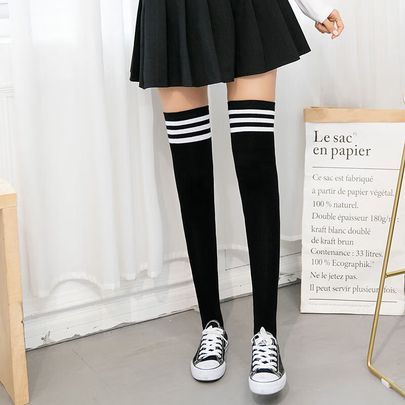 长筒袜女学生韩版长袜日系学院风高筒春秋黑色女生韩国过膝袜发货a 1