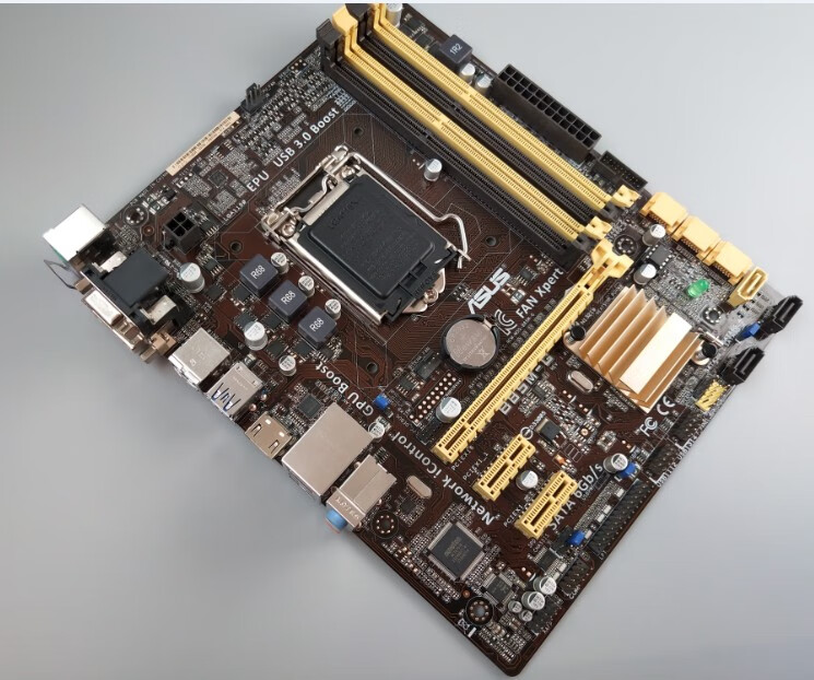 华硕b85mgplusb85mfkv5plus四内存b85主板1150针军绿色