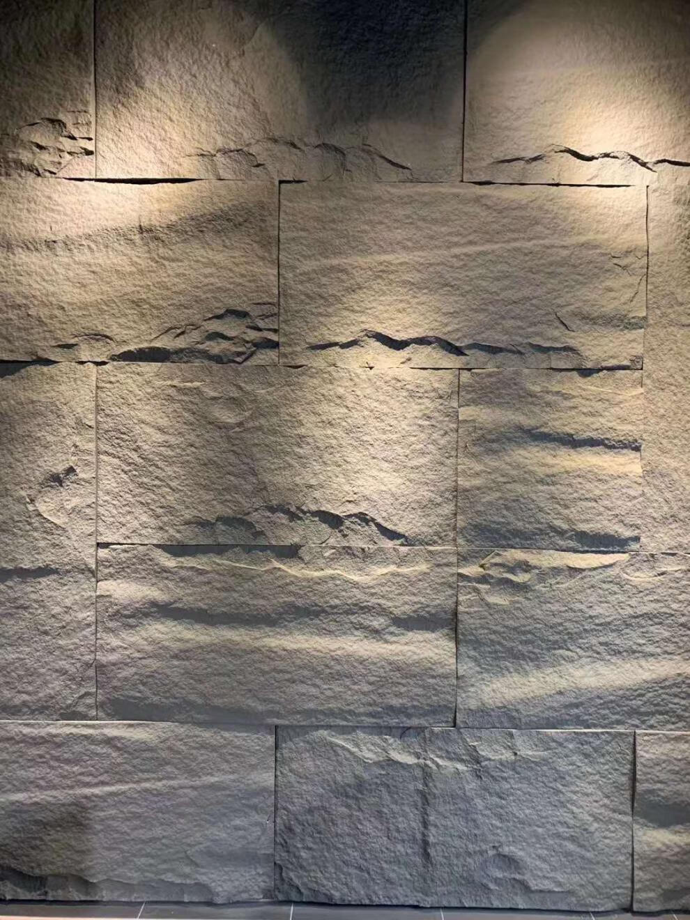 定制聚氨酯pu石皮蘑菇石背景墙轻质文化石纯白黄金麻现代仿真毛石