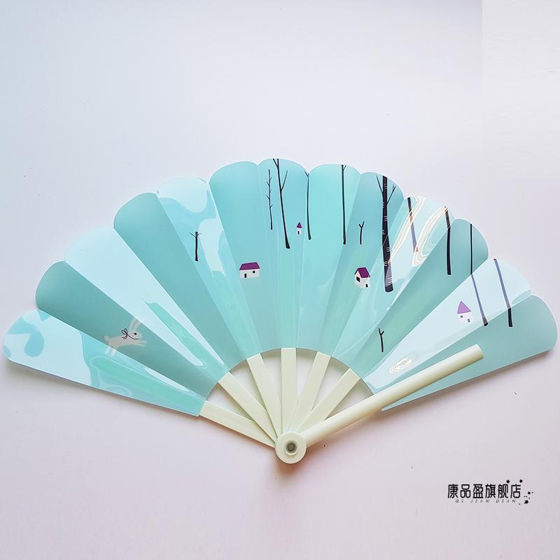 卡通小扇子折叠扇儿童塑料扇可爱男女式便携折扇夏季礼物1只火烈鸟