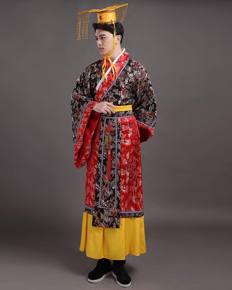 三度夏雨 唐朝皇帝服装古代龙袍套装男汉朝清朝演出服影楼摄影戏服