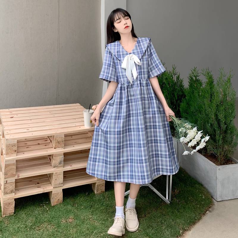 连衣裙学生夏天高中生初中生女生裙子夏季韩版衣服长款学院风仙女裙