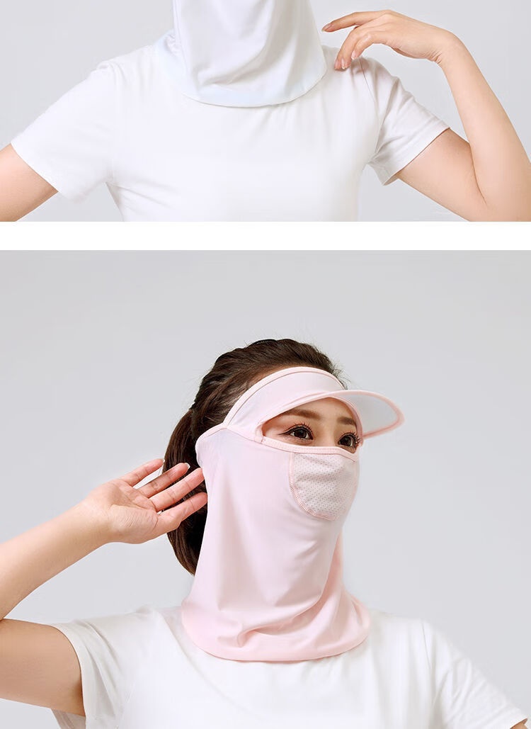 霄杰新品夏季防晒面罩冰丝面罩女全脸护脸骑车防晒面罩护颈防晒口罩