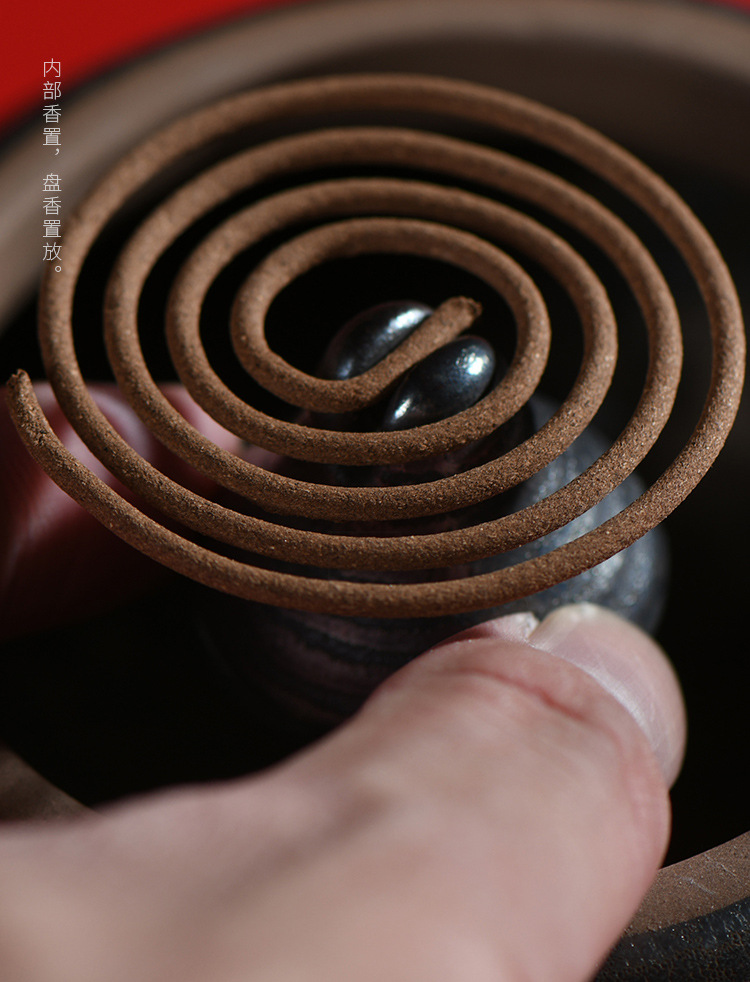 炼丹炉太极盘香炉摆件创意炼丹炉陶瓷文创香炉道教香薰炉香器小号太极