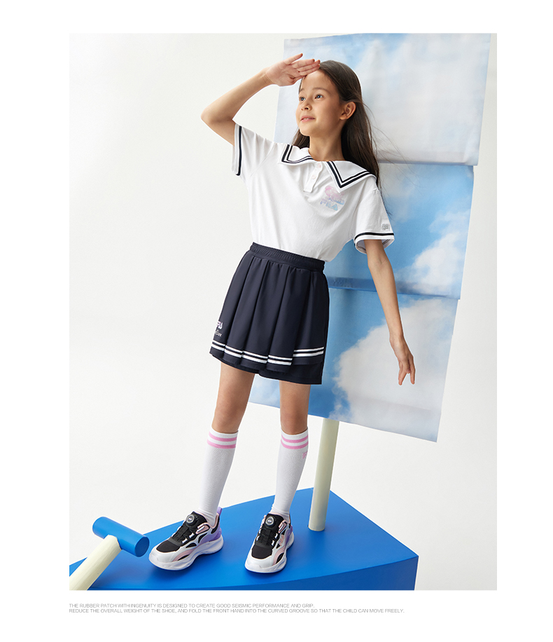 fila斐乐童装儿童裙裤2022夏季新款女童运动短裙裤子假两件百褶裙传奇