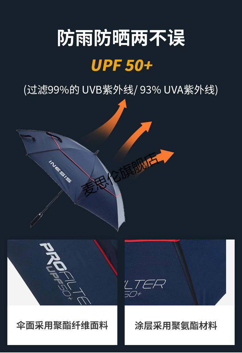 雨伞高尔夫长柄双人大号超大防风双层防晒自动晴雨伞inesis深蓝色