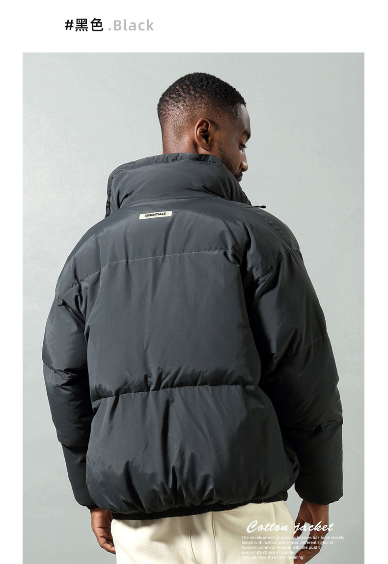 潮牌txfog棉服复线essentials同款镭射炫彩反光男女面包服情侣宽松