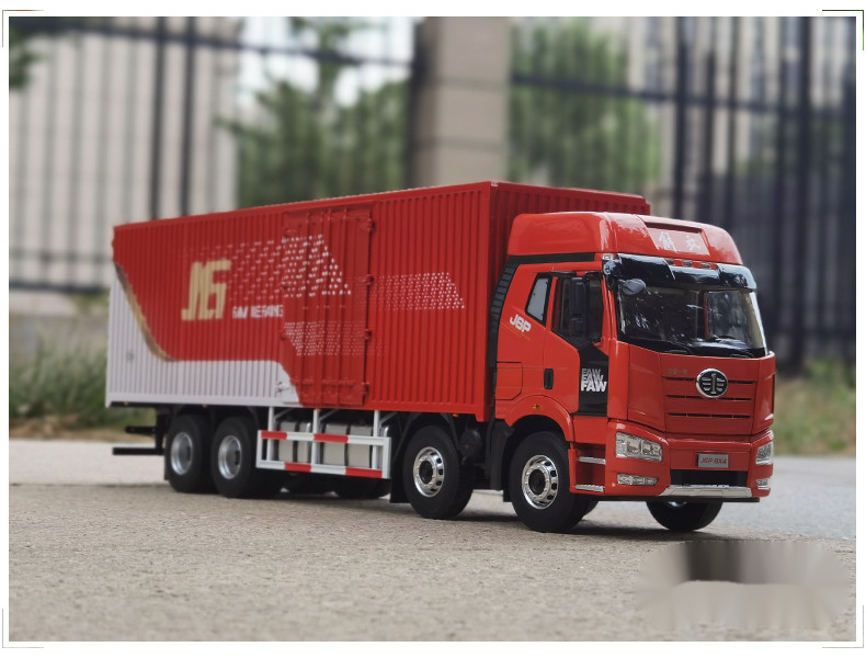 原厂1:24解放j6p 货柜卡车集装箱货车模型 8x4箱货 凯史 箱货 凯史