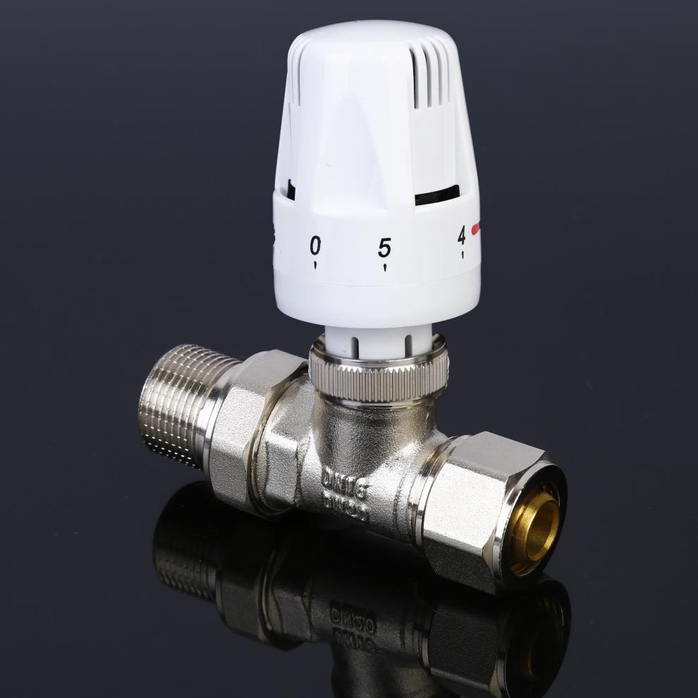 黄铜自动温控阀暖气卡套执行器16散热器20恒温控制阀电热阀液晶屏执行