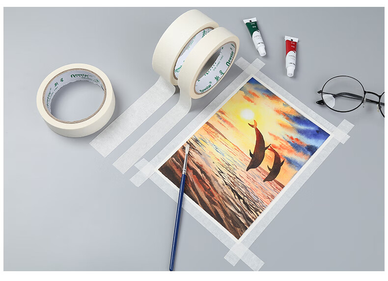 美纹纸胶带绘画贴美术生胶布素描画画贴边不残留可书写分色纸汽车喷漆