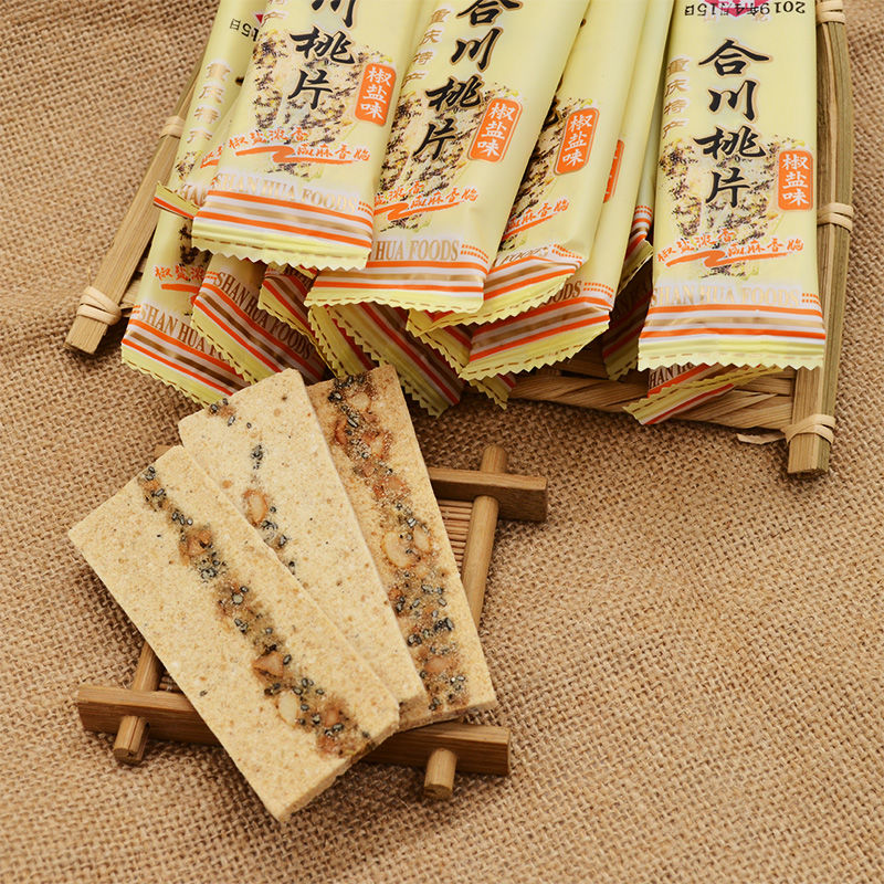 云舵 桃合川片 椒盐味 500g 重庆特产桃合川片椒盐味脆桃片山花桃片
