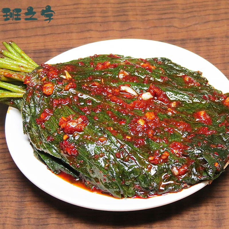 韩国苏子叶泡菜朝鲜族新鲜紫苏叶咸菜延边叶子菜500g