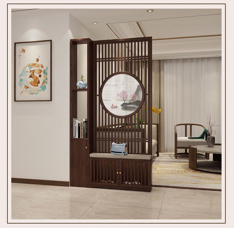 定制鞋柜进门处容量大新中式屏风玄关隔断客厅卧室家用入户简约现代