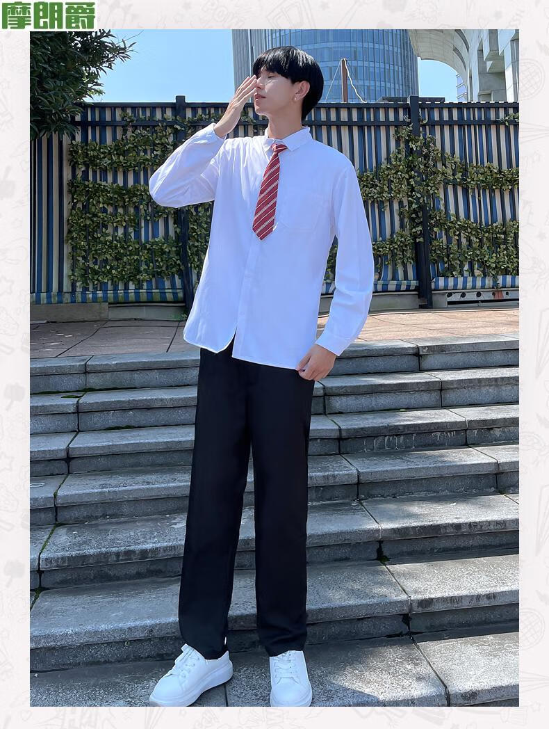 情侣装秋装少年感白衬衫jk制服裙套装学院风毕业照中学生班服 收藏