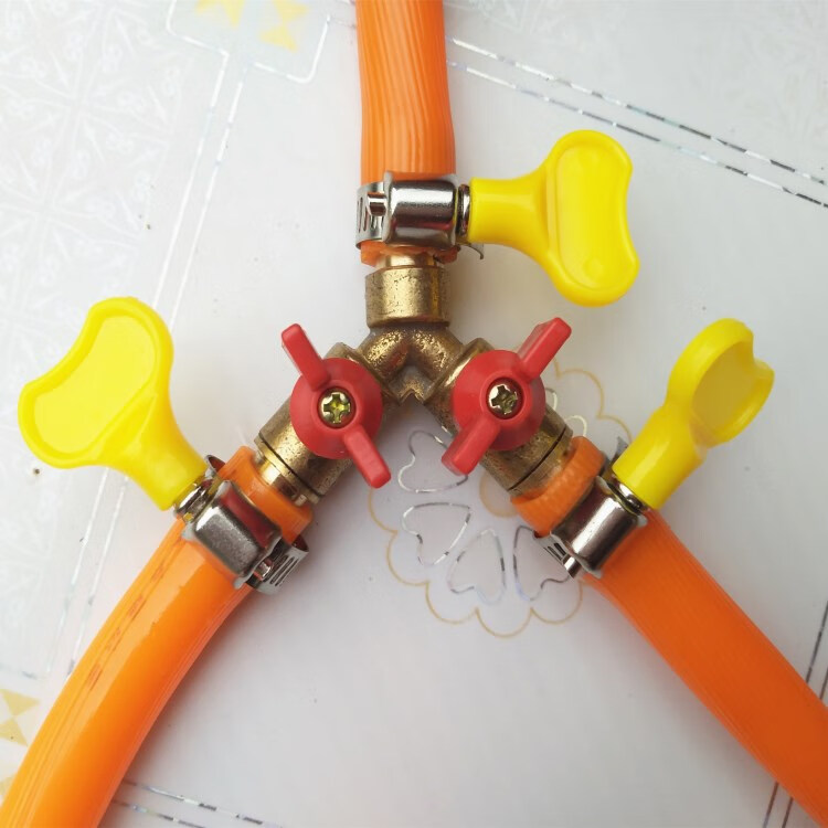 全铜加厚y型三通阀门三叉接头煤气管分气开关液化气三通球阀 10mm