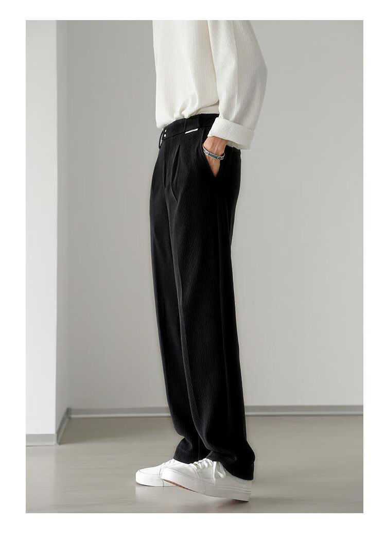 元族男装 休闲裤子男夏春秋款宽松常规阔腿裤日系简约色百搭直筒