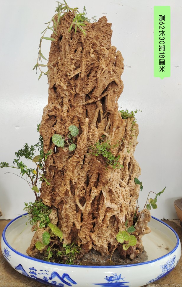 吸水石原石上水石假山盆景客厅新流水装饰摆件造景真石头 巧克力色