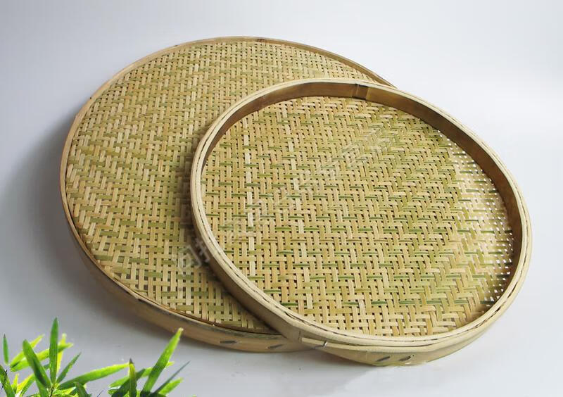 晒东西的工具竹编制品簸箕竹编农家筛子晾晒托盘收纳筐家用果盘餐具无