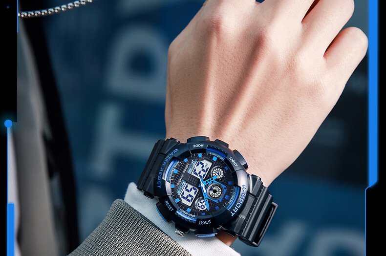 卡西欧手表男学生运动型初中男孩男大童防摔中学生潮流防水多功能