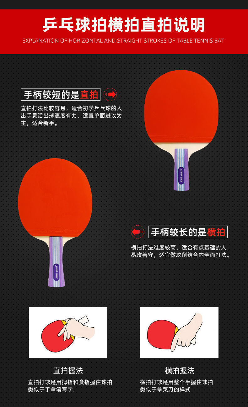 10057996518128商品名称:红双喜(dhs)乒乓球拍1234星狂飚兵兵球拍一套
