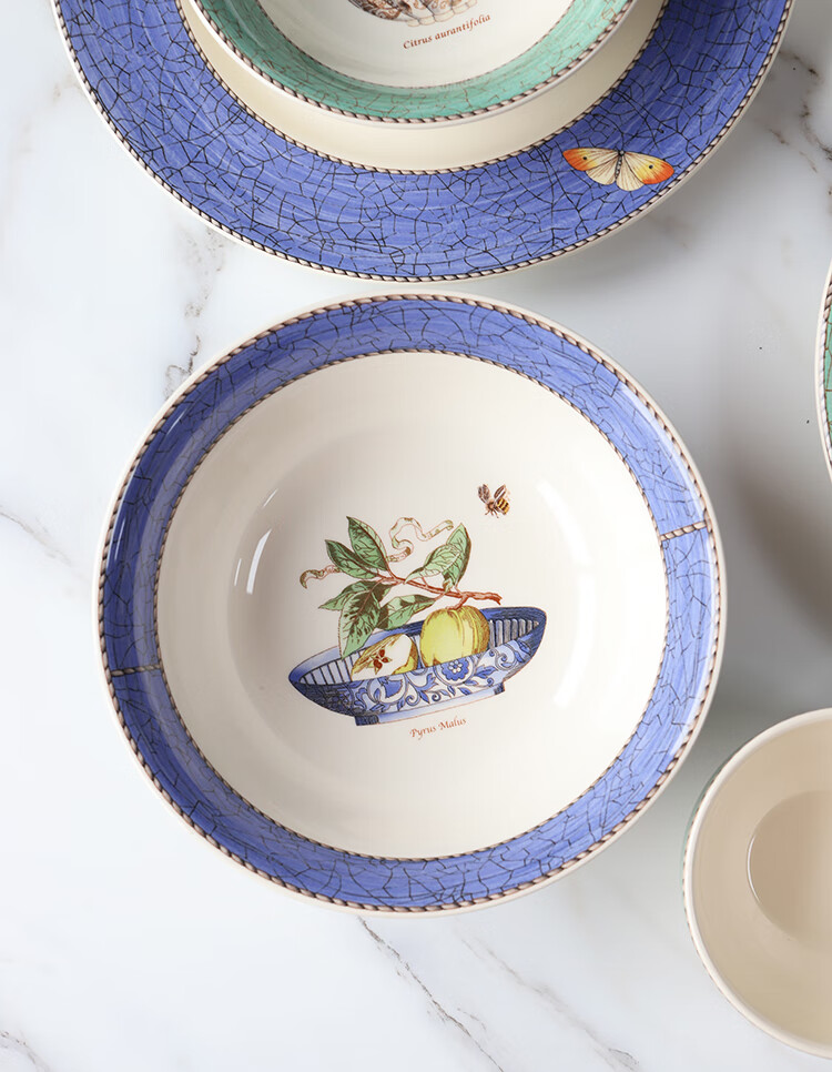 现货英国wedgwood盘子莎拉花园陶瓷餐具米饭沙拉面汤盘盘子34cm三明治