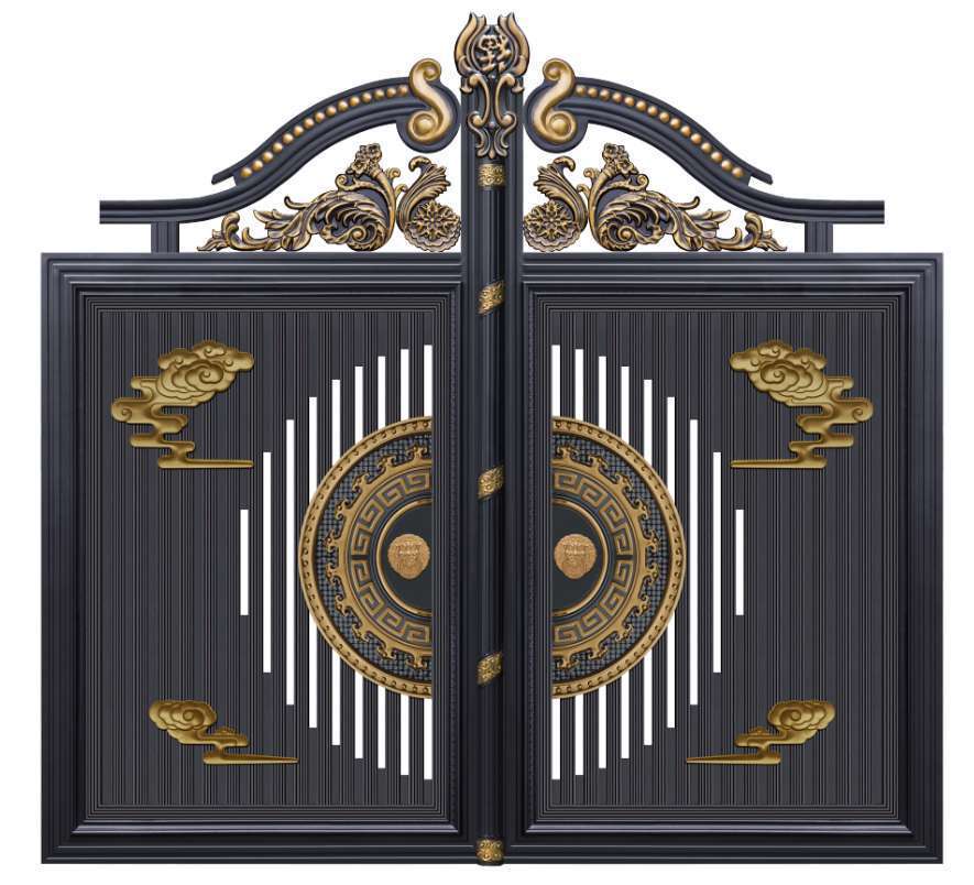 智家派 不锈钢庭院门对开农村大门别墅围墙门自建房中式轻奢院子大门