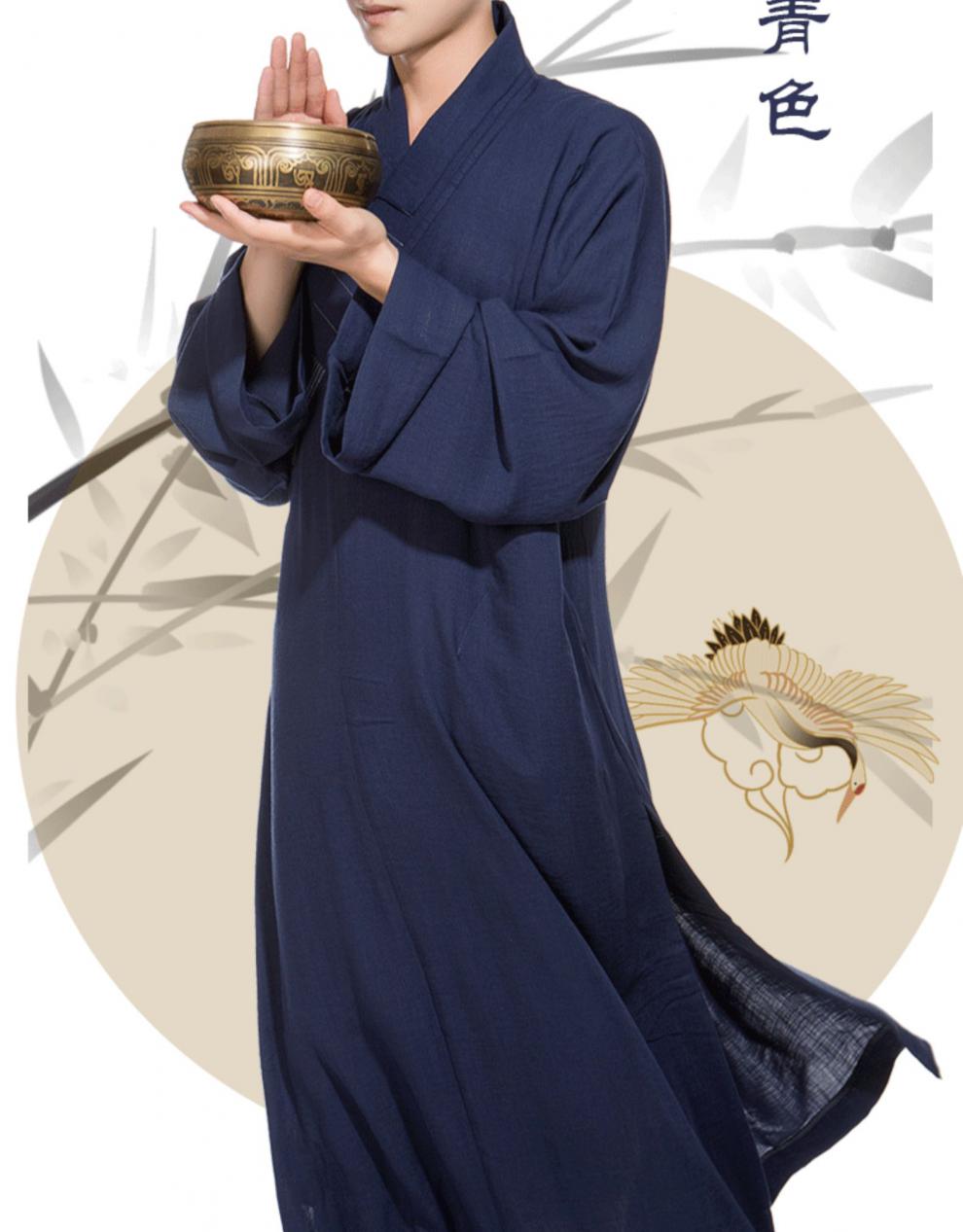 梵林僧服梵林僧服大褂男女春夏韩国麻长褂长袍长衫和尚服僧衣僧袍僧侣