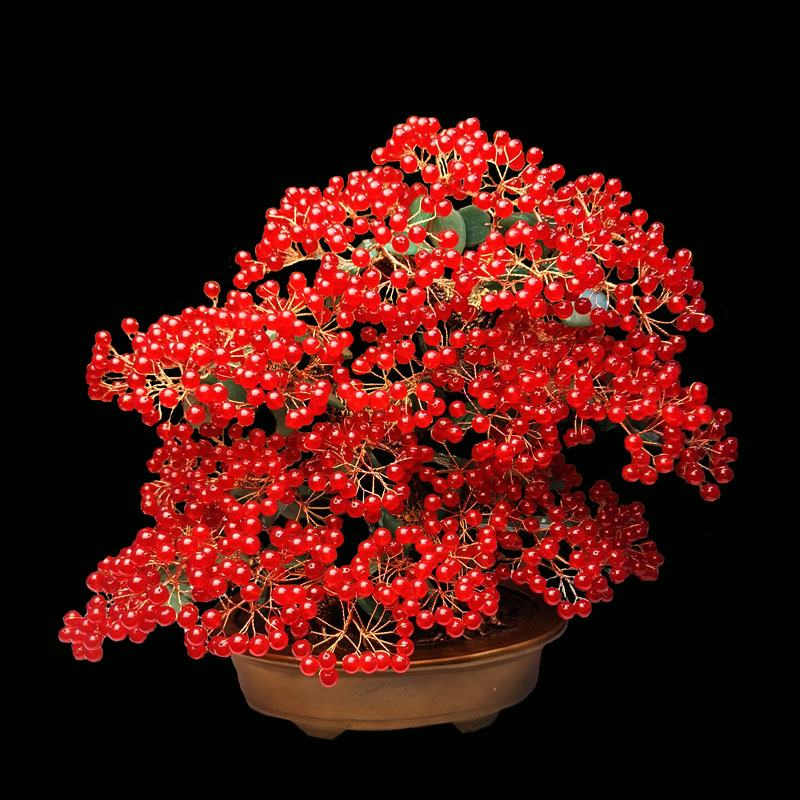 德曼柯 天然水晶树红玉髓发财家居客厅酒柜办公乔迁送礼开业礼品摆件