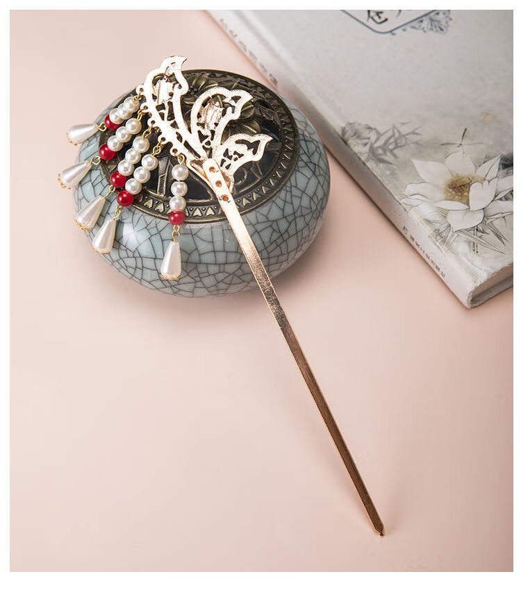 倪曼古风簪子汉服发钗头饰古代明制宋制发簪古典步摇流苏复古宫廷发饰