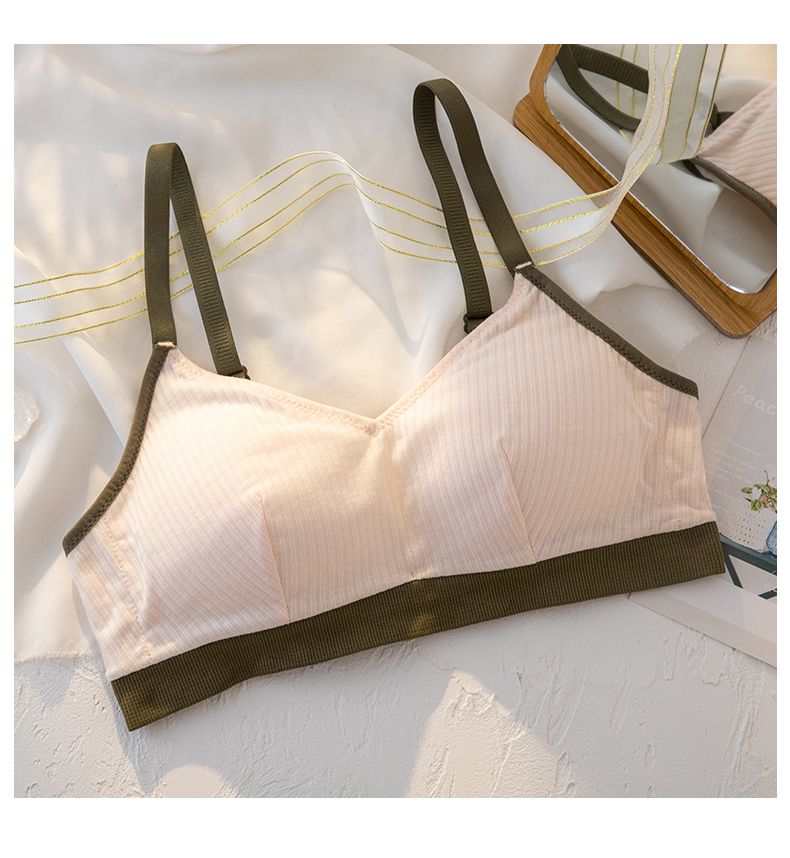 内衣学生女高中内衣女款显胸小棉质抹胸式调整型少女学生高中纯欲文胸