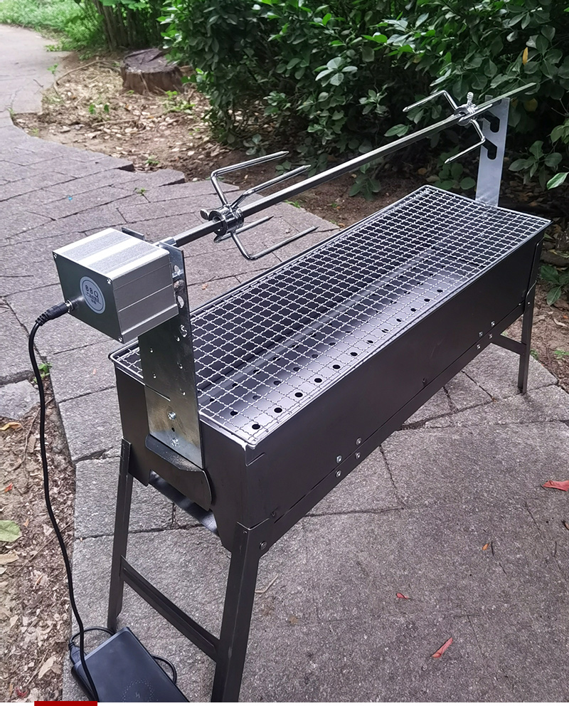 烧烤炉家用全自动烤羊腿架子电动旋转木炭户外烤串工具野外烧烤架6023