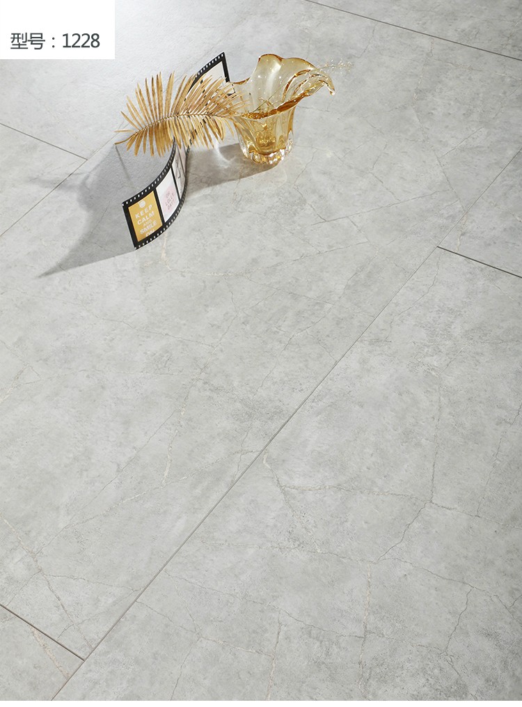 商业空间强化复合地板12mm水磨石纹水泥灰色服装店木地板厂家直销