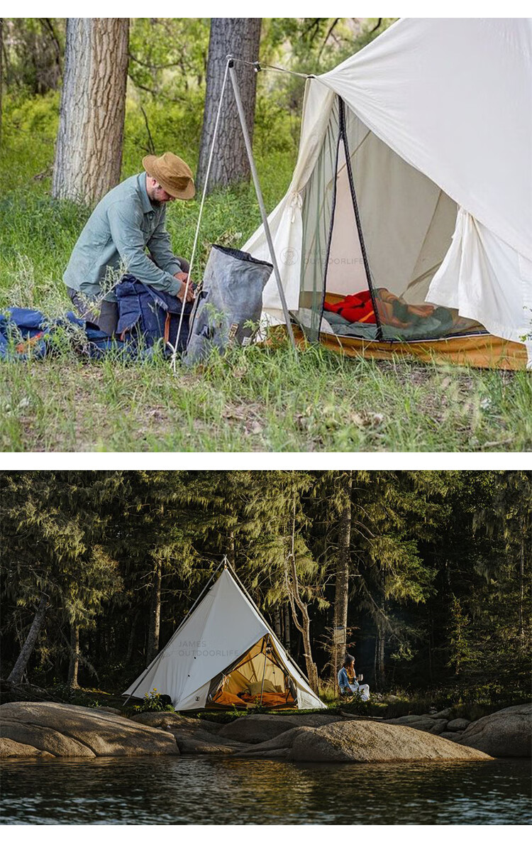 美国制进口ellis户外露营复古美式西部牛仔美剧黄石同款帆布帐篷 米