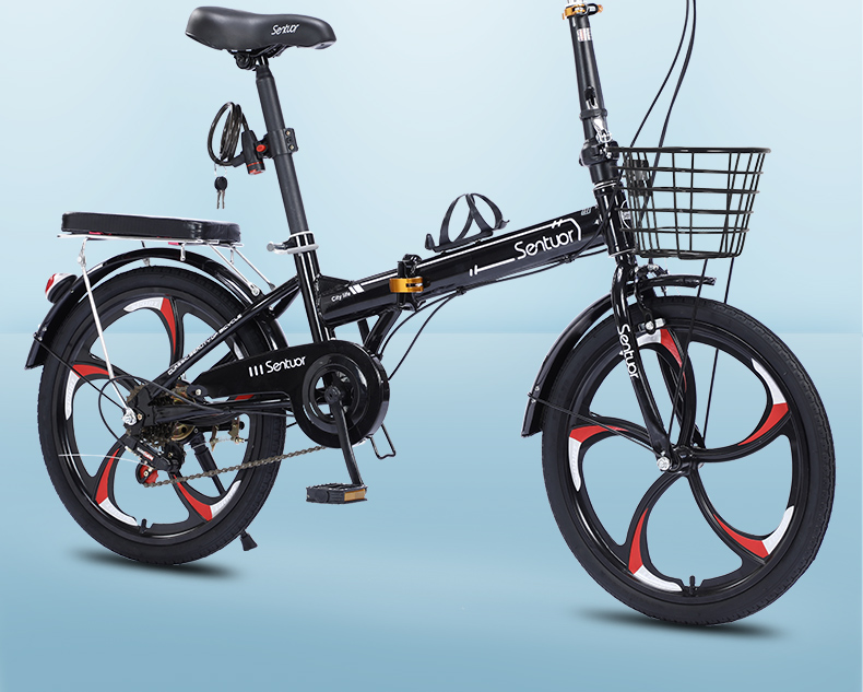 永·久同款日本出口 可折叠自行车女超轻便携单车小型变速免安装20寸