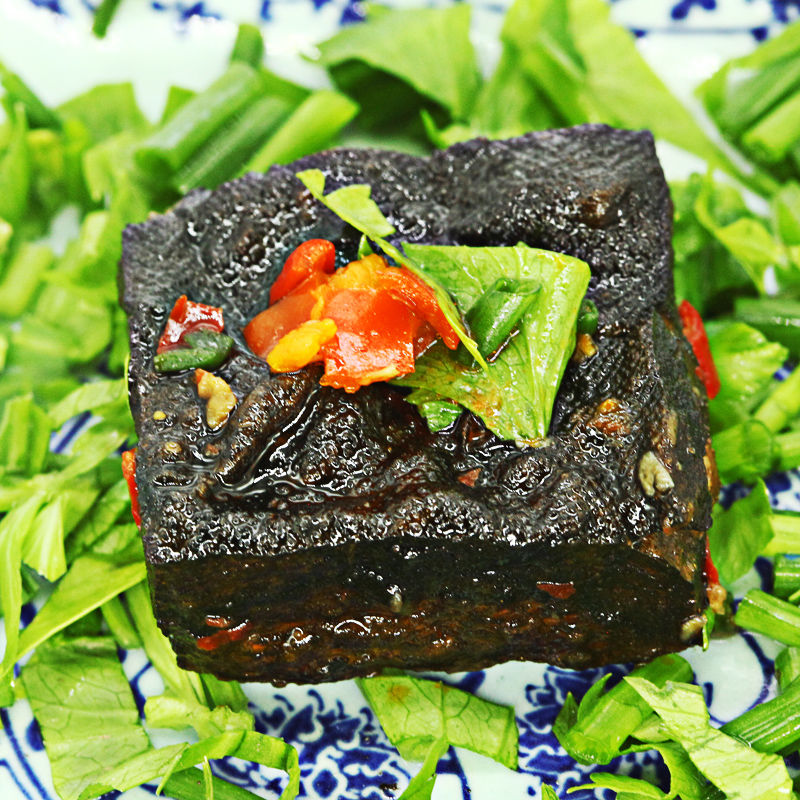 正宗湖南长沙臭豆腐半成品生胚商用摆摊批发油炸零食 酱料包 黑色生胚