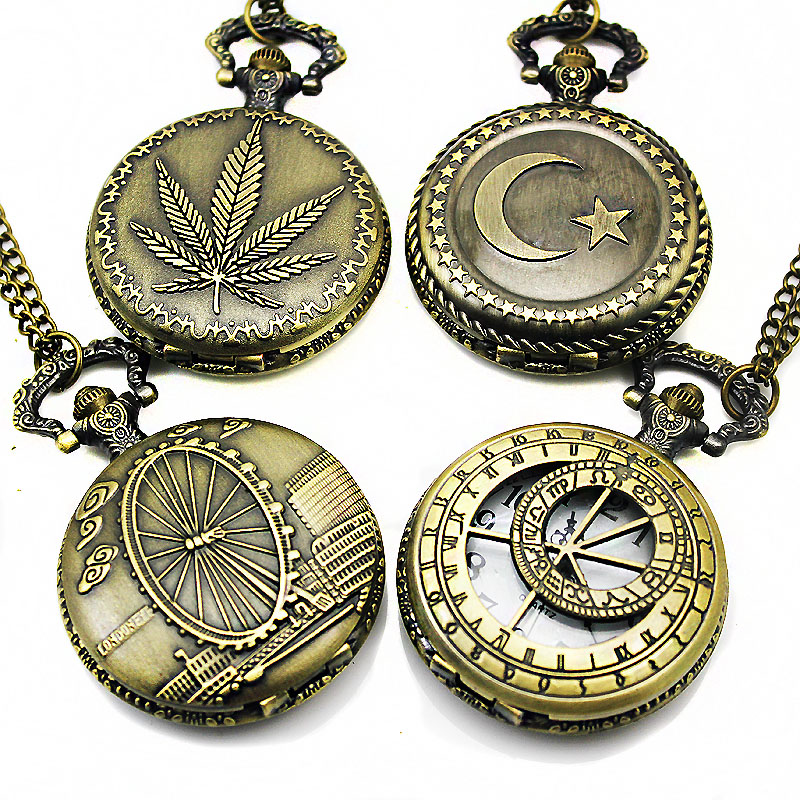 克苏鲁怀表男学生考试用复古翻盖机械儿童老人大数字电子无声便携式