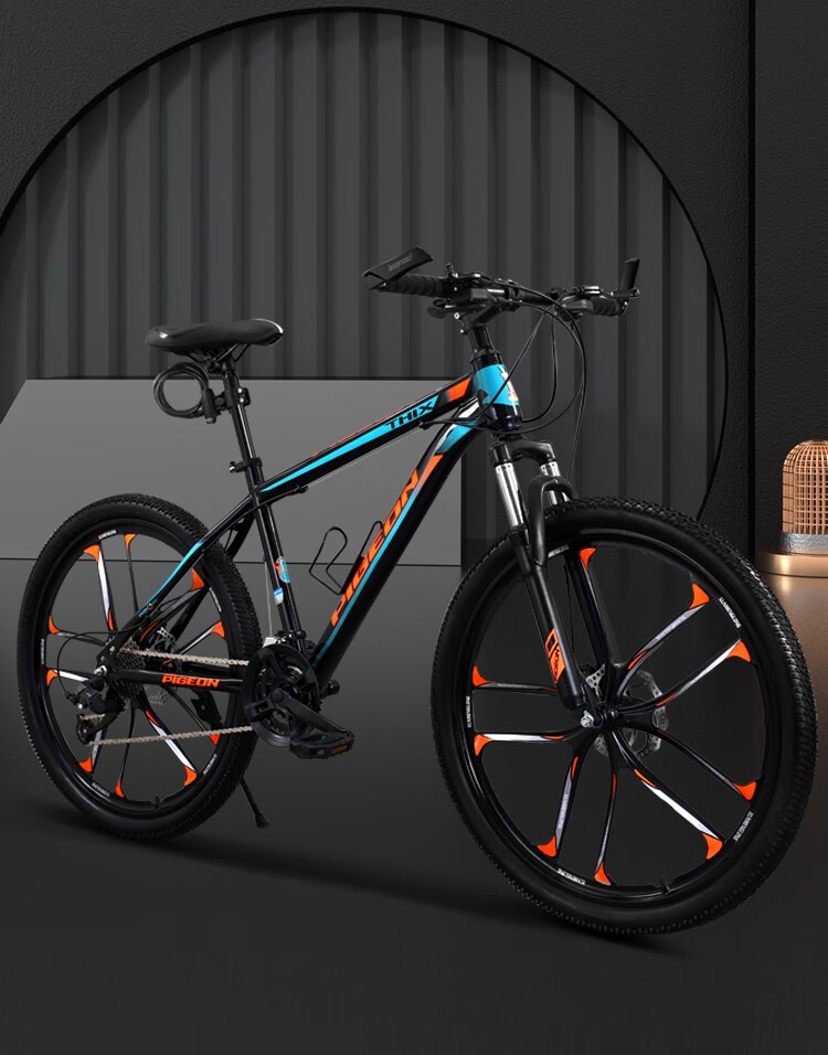 3d自行车成人变速 新款飞·鸽牌男女变速避震脚踏车成人学生双碟刹