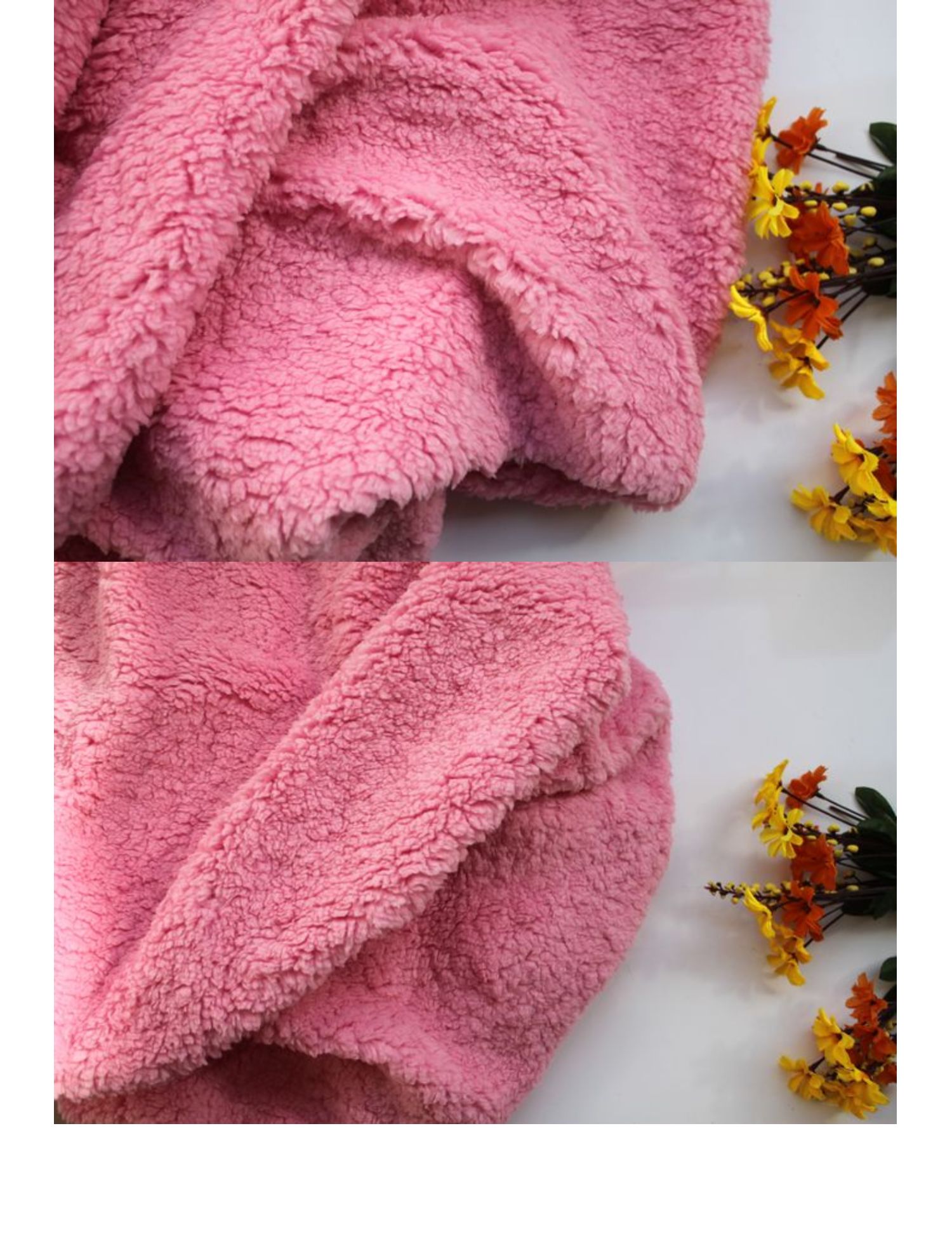 舒棉绒毛绒布料保暖毛毯服装里子内衬布加厚羊羔绒面料粉色