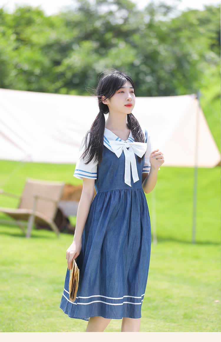 伊漫希夏天连衣裙大学生学院风衣服高中生少女初中生女生裙子夏季韩版