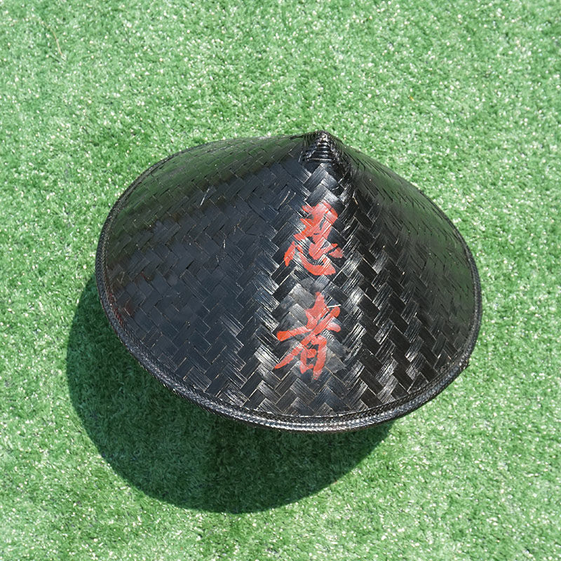 右见面新品斗笠帽竹编黑色古风斗笠帽古装影视大侠客黑白道具斗笠儿童