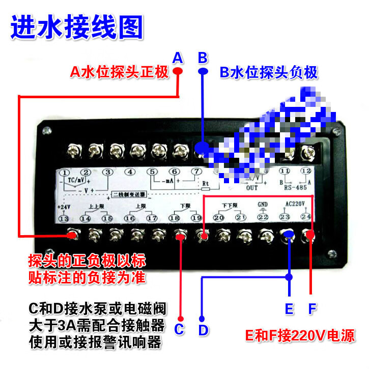 水箱液位显示器 水位报警仪表 液位计传感器 消防水池水位控制器 深