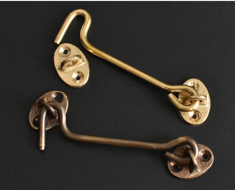 仿古黄铜古铜色风钩木门窗钩老式风勾防风支撑全铜中式复古固定挂钩